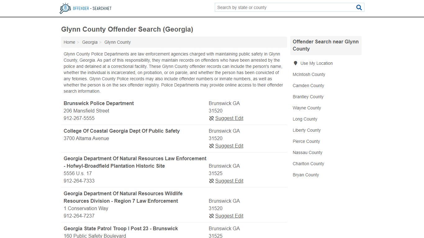 Glynn County Offender Search (Georgia)